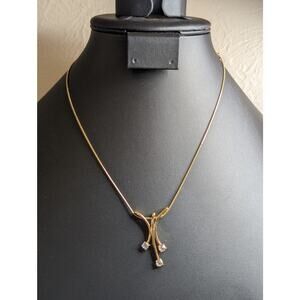 Annaleece by Devries Crystal 22k Gold/Rhodium Pendant Necklace